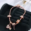 Novo Estilo Charme Pulseira Mulheres Moda Grânulos Pulseira Bangle Bangle Rose Gold DIY Pingentes Braceletes Jóias Meninas Casamento GC141