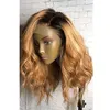 High Quality Cheap Ombre 1B27 Short Bob Curly Wavy Heat Resistant Synthetic Lace Front Wigs for Black Women6005477