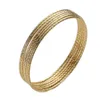 6pc / set mode guld silverpläterade bangles armband för kvinnor 68mm stor cirkel tråd indisk bangle smycken party gåvor grossist Q0719