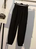 SURMIITRO Moda Otoño Tallas grandes 4XL Pantalones largos de carga Mujeres Estilo coreano Caqui Bolsillos Cintura alta Harem Pantalones Mujer 210712