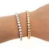 Iced out 5mm cz pavé tennis chaîne bracelet pour femmes hommes hip hop tout rond coupe cristal fête bijoux cadeau