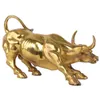 100％真鍮ブルウォールストリート牛彫刻銅牛像マスコット絶妙な工芸品飾りオフィスの装飾ビジネスギフト211229