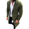 Trench da uomo Cappotto doppiopetto elegante da uomo Cappotto lungo aderente casual caldo Soprabito Viol22