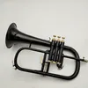 Bb Tune Flugelhorn Black Nickel Gold Plated High Quality Musical instrument Professional with Case Mouthpiece Accessories