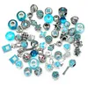 50pcs / lot crystal Big Hole Charms Loose Spacer Craft Rhinestone Bead Pendant för Charm Armband Halsband DIY Smycken Göra 10 färger