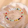 Boho Happy Faith Chic Amizade Pulseira Para Meninas Mulheres Verão Praia Jóias Coloridas Contas De Sementes Charm Letter Bracelets