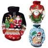 Mode Nieuwe Herfst en Winter Kerst Sweater 3D Print Oversized Hooded Sweater Unisex Man Vrouw Grappige Lelijke Kerst Sweater Y1118