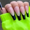 24 / 20pcs Gradient Ballerina Falska naglar Tips Flash Powder DIY Full Cover Coffin Fake Nail Tip Dekoration Julklapp