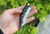 Damaskus razor-t Folding Kniv VG10-Damascus Steel Tanto Point Blade Ebony Handle Edc Pocket Knives med Zip Nylon Case