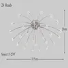 천장 조명 현대 얼음 꽃 21 / 28Heads 하늘 스타 유리 아이언 펜던트 램프 밤 반딧불이 단순화 된 카페 레저 의류 매장