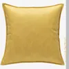 Coussin/oreiller décoratif tissu en cuir PU couleur pure imperméable respirant maison canapé housse de coussin taie d'oreiller sans noyau salon lit