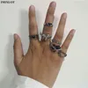 1PC Vintage Black Big Cross Open Ring For Women Party Jewelry Men Trendy Gothic Metal Color Finger Ring G1125