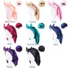 Kvinnor Extra Stor Satin Lång sömn Keps För Curly Hair Bonnet Loose Night Sleeping Hat Elastic Band Headwrap Stretchy Tillbehör