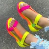 Kvinnor Sandaler Sommarplattform Wedges Heels Multi Hookloop Open Toe Fashion Casual Beach Outdoor Ladies Shoes Zapatos de Mujer J2023