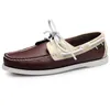 Läder Ärtor Mäns Casual Skor Kör Soft Sole Läder Gummi Svart Ljus Tan Naken Armé Green Burgundy Taupe Khaki Split All Match Lazy Sneakers Color23-8