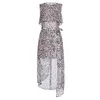 Summer Sexy O Neckline Dress Sleeveless Leopard Print Asymmertrical Bow Sashes Chifon Midi Causal Style 210506