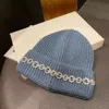 Casquettes en laine épaisse Double couche pour enfants, chapeaux chauds avec strass, élégants, tricotés, à la mode, automne et hiver