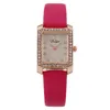 Net Red Fashion Ladies Belt Quartz Watch Square Diamond