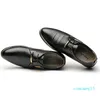 Jurk schoenen klassieke man puntige neus PU lederen metalen decoratieve gesp formele veter-up mannelijke plus size1 xx2