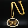 Schmetterlingskristall aus Edelstahlkette Halskette Frauen Goldfarbe Halsketten Anhänger Schmuck Cadenas Mujer N137S05 Ketten6648208