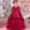 2021 First Communion Bridesmaid Girl Lace Princess Dress Kids Dresses For Girls Children Costume Party Wedding Dress 10 12 Years Q0716