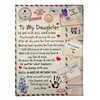 To My Daughter From Mom Envelope Fleece Blanket Customizable Patterns The Gift For Mothers Day A1 Blankets