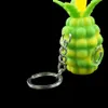 Smoking Pipes Wholesale Small Pineapple Keychain Smoking Accessories Creative Silicone Hand Pipe Tobacco Pyrex Colorful Bubbler with Glass Bowl