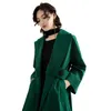 abrigo verde oscuro para mujer