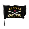 Buffalo Soldier America History 3 'x 5'ft Bandiere Banner per celebrazioni all'aperto Poliestere 100D di alta qualità con occhielli in ottone