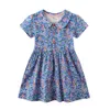 Jumping Meters Flowers Baby Girl Dresses New Top Brand Cotton Jersey Princess Children Clothes Floral Print Summer Kid Frock 210313429594