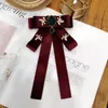 Najnowsze Vintage Tkaniny Bok Broszka Rhinestone Cloth Art Neck Krawaty Damskie Koszula Kołnierz Pin Biżuteria Dla Kobiet Akcesoria Prezent