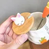Tasses de dessin animé créatif radis lapin tasse à café en céramique avec cuillère