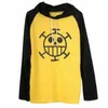 Trafalgar Law Yellow T-Shirt Anime Cosplay costume long sleeve hoodie hooded Tshirt 210629
