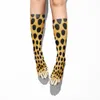 Skarpetki sportowe zwierzęce noga zabawne lampard tygrys bawełniany kobiety urocze stopy zima wysoka kostka domowa podłoga 3D