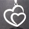 Stainless Steel Necklace For Women Man Hollow Double Heart Rose Gold Choker Pendant Necklace Engagement Jewelry ZZF14064