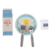 1 ensemble 1/12 échelle Miniature maison de poupée lait oeuf petit déjeuner ensemble pour Mini poupée nourriture jouer enfants cuisine ensemble accessoires jouets