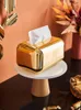 Boîtes à mouchoirs serviettes nordique Simple boîte en or luxe en plastique créatif bureau à domicile stockage papier emballage Servilletero porte-serviettes