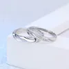Diamant par ring engagemang bröllop silver öppna justerbara band ringar för kvinnor män mode smycken kommer och sandiga