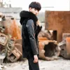 Men's Fur & Faux Mens Coat Vest Black Long Sleeve Patchwork Hooded Slim Leather Jackets Hoodies Zipper Outerwear Oversize XXXXL/4XL Y2121