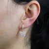 2021 conception balancent goutte boucle d'oreille Micro pavé blanc rose CZ papillon charme mignon Animal fille bijoux