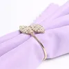 Shiny Crystal Diamonds Gold Napkin Ring Wrap Serviette Holder Wedding Banquet Party Dinner Table Decoration Home Decor RRB11754
