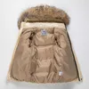 Downjacket Children Boy'snatural Fur Collar Odpinany - 30 stopni Zima zimna kurtka 210916