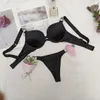 Letter Rhinestone Underwear Set Pink Comfort Push Up Bra Panty 2 Piece Luxury Secrets For Sexy Women Hot Bikini Thong Underwear X0622