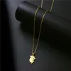 Rostfritt stål halsband Tiny Simple Gold Chain Pendant Bear Halsband för kvinnors djur smycken gåva