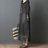 Casual Dresses Women Loose Denim Shirt Vintage Single Breasted Collar Maxi Dress Office Lady Long Sleeve Autumn Midi Robe