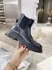 Versatile trend wide head women's elastic bare boots Martin desert bo ots leather rough non slip winter shoes size 35-40