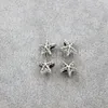 Gruby Star Liczba Big Hole Koraliki 9.6x10.3x8.3mm Antique Silver Fit Europejskiej Charm Bransoletki Biżuteria DIY L1422 178 sztuk / partia