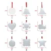 NEW 2022 DHL Sublimation Blank Christmas Ornament Double-Sided Xmas Tree Pendant Multi Shape Aluminum Plate Metal Hanging Tag Holidays Decoration Craft C818G03