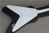 Fábrica OEM chinesa Custom White Flying V Modelo 6 Strings através do corpo guitarra elétrica2141951