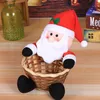 Juldekorationer Santa Claus Snowman Candy Basket Merry Decoration For Home Xmas Fruit Nut Storage Wicker Elk2586730